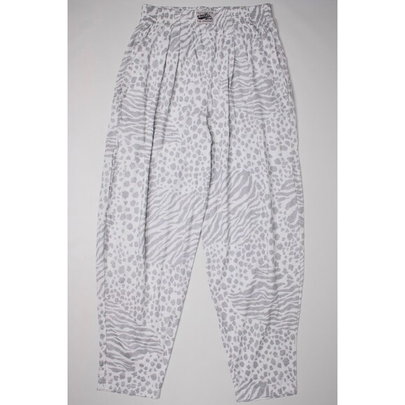 California Crazee Wear Made in USA Baggy Casual Pants Silver Animal Print Men XL - Picture 1 of 10